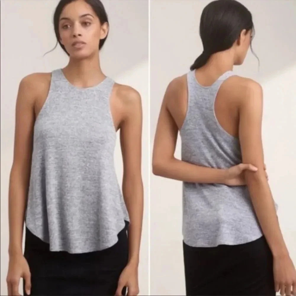 Aritzia Wilfred Free Burnette Racerback Swing Tank Light  Grey